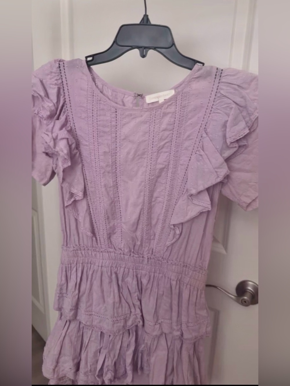 LoveShackFancy Womens Natasha mini dress purple dress